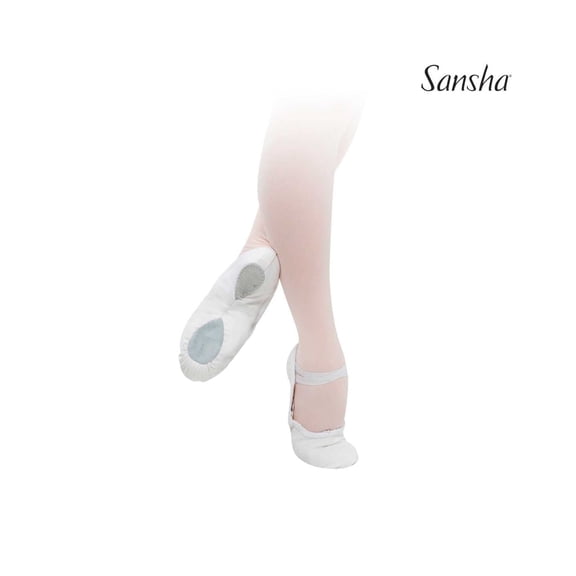 Sansha PERFORM Low-Vamp Ballet Slippers, A Canvas Split-Sole for a Stage-Ready Performance (2-Pack), White, Size 07 M