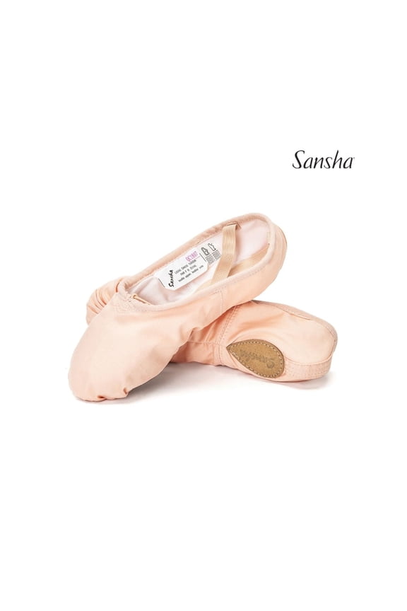 PRO-STRETCH Split-Sole Ballet Slippers, Ultimate Arch-Hugging Stretch Canvas (2-Pack), Light Pink, US W 10.5-11