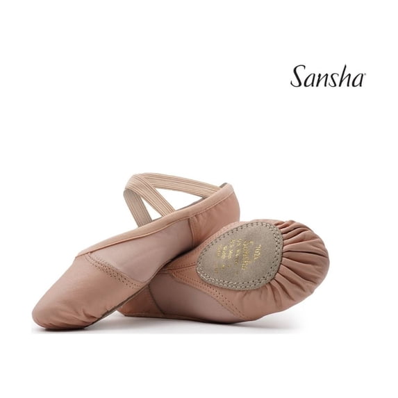 Sansha VEGAS 702L Leather Ballet Shoes, A Premium Slipper with a Stage-Ready Fit (2-Pack), Pink, Size 11 M