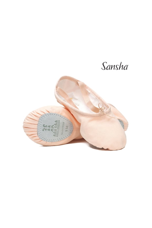 ENTRECHAT (S8c) Split-Sole Ballet Slippers with Canvas Upper (2-Pack), Pink, Size 13 M