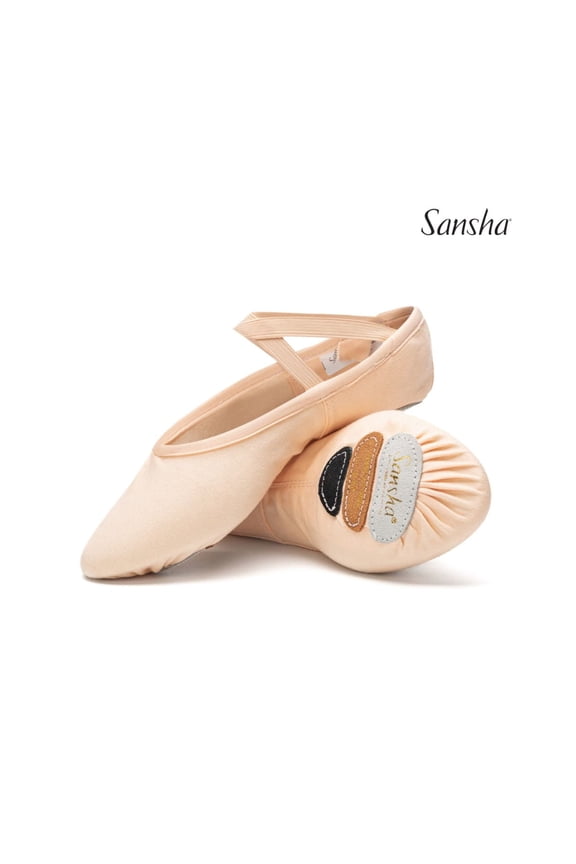 PAS-DE-TROIS Canvas Ballet Slippers with Unique 3-Piece Sole (2-Pack), Pink, Size 07 M