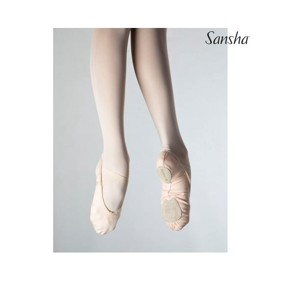 SANSHA-LITE S99c Women's Stretch Canvas Split-Sole Ballet Slippers, White, Size 11 W, 2-Pack