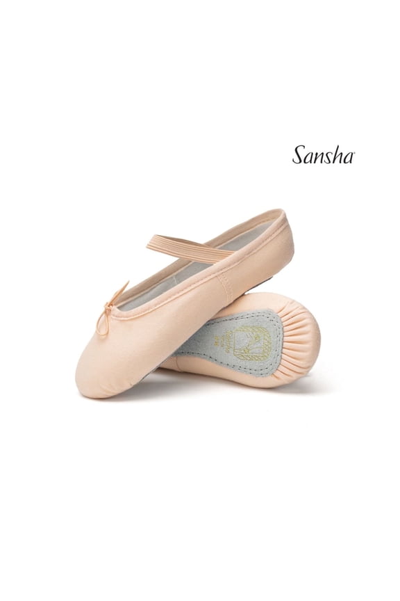 STAR Youth Full Sole Ballet Slippers in Canvas (2-Pack), White, M M