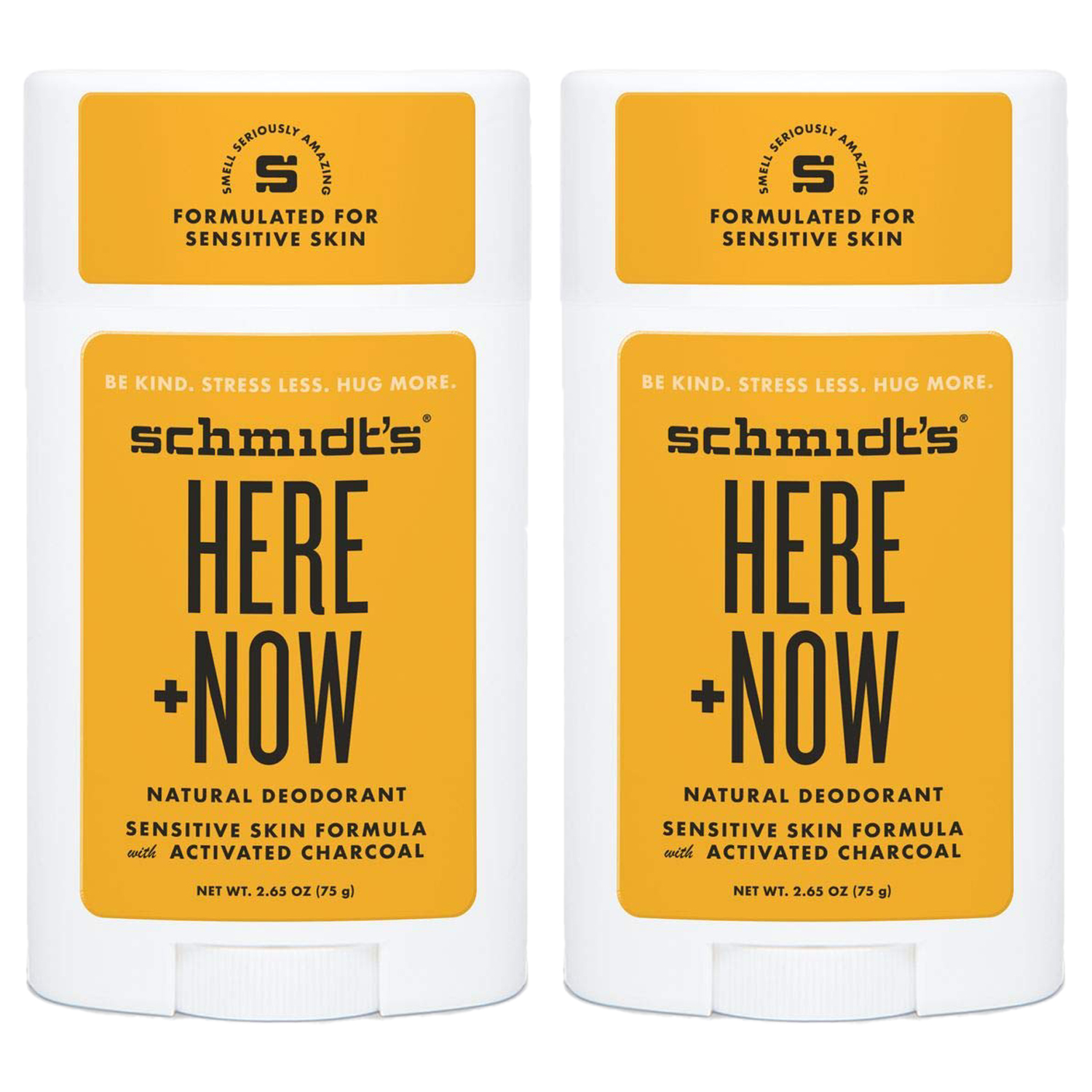 Pack of (2) Schmidts Activated Charcoal Sensitive Skin Here + Now