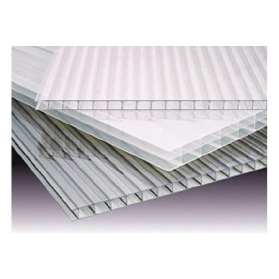 Pack of 2 Sheets 24'' x '' x 8 mm(0.32) Thickness Polycarbonate Twin Wall Clear Sheets+ H Connector