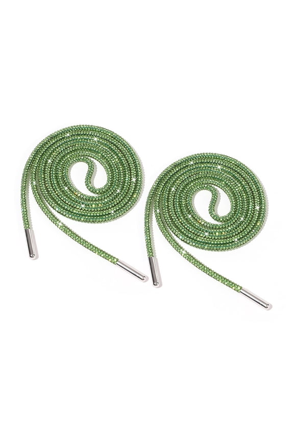 Pack of 2 Shining Rhinestones Shoelaces 140cm Glittering Shoes Laces String Blingbling Round Laces for Sneakers Hoodie