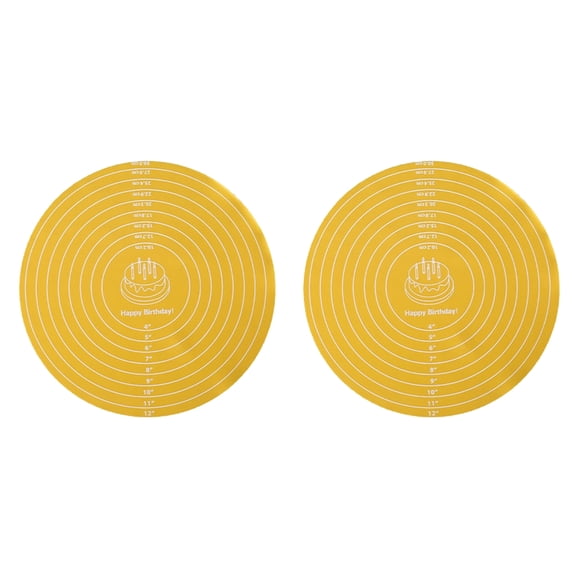 Pack of 2 Silicone Round Pastries Board For Bread Pizza Cookie Dough Rolling Preparation And Baking Mat