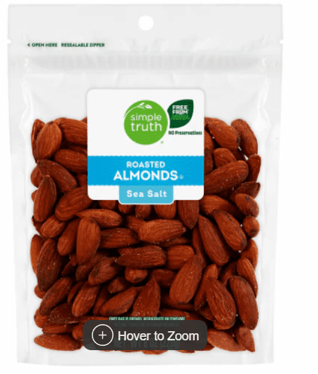 Pack of 2 Simple Truth® Sea Salt Roasted Almond Nuts 8 oz