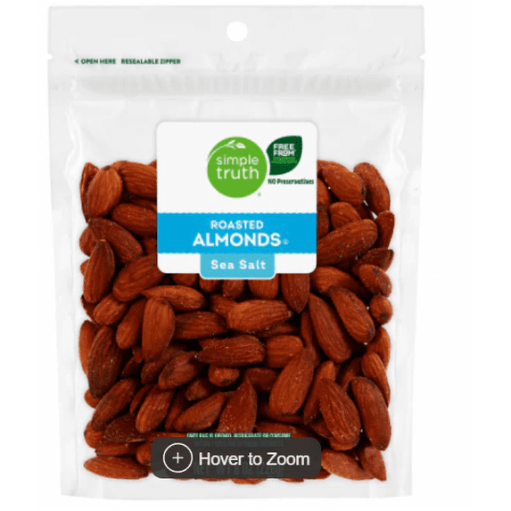 Pack of 2 Simple Truth® Sea Salt Roasted Almond Nuts 8 oz - Walmart.com