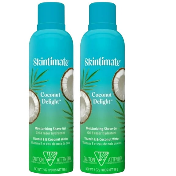 Pack of (2) Skintimate Coconut Delight Moisturizing Shave gel for Women, 7 Ounce