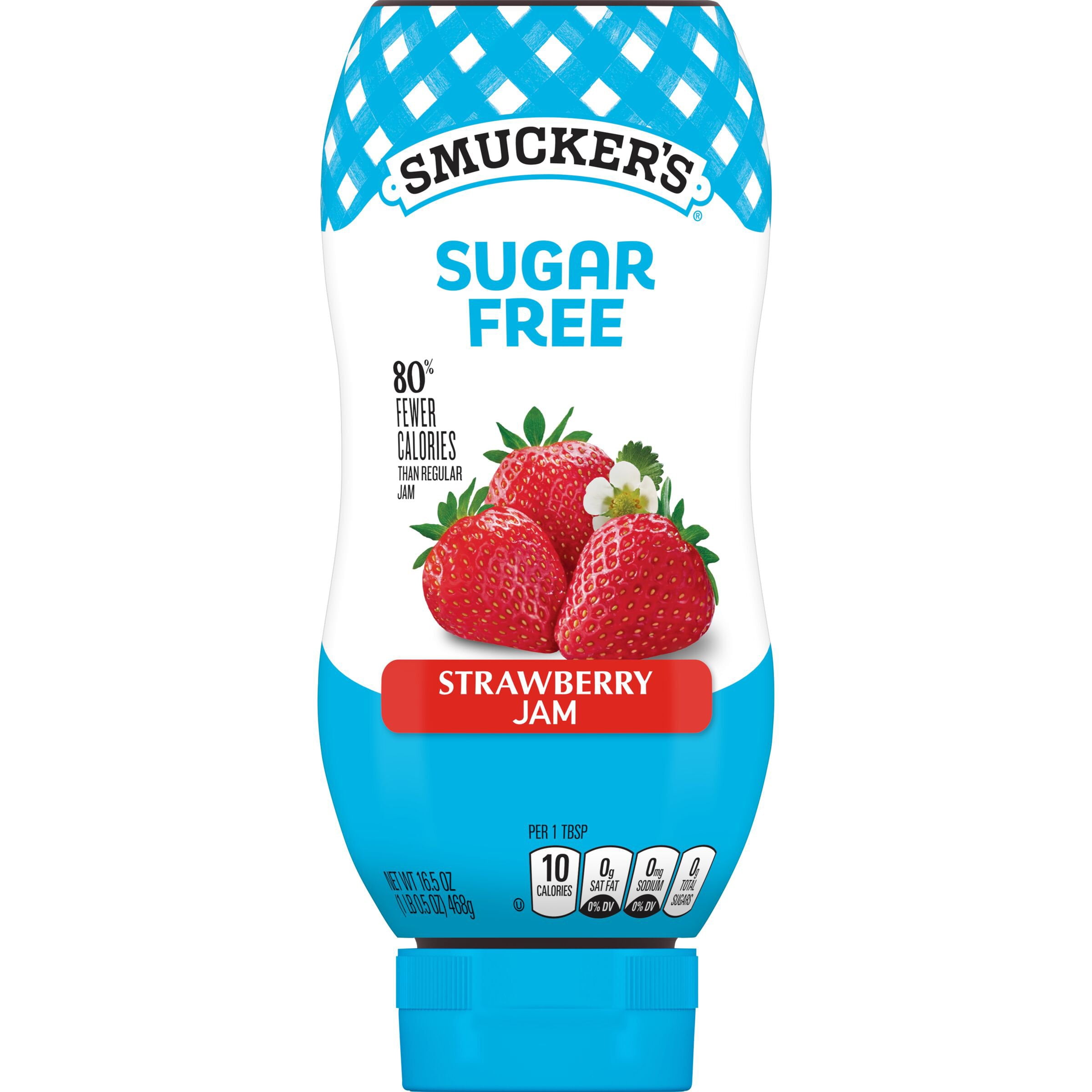 Pack of 2 Smucker's Sugar Free Strawberry Jam, 16.5 oz (Package May Vary)