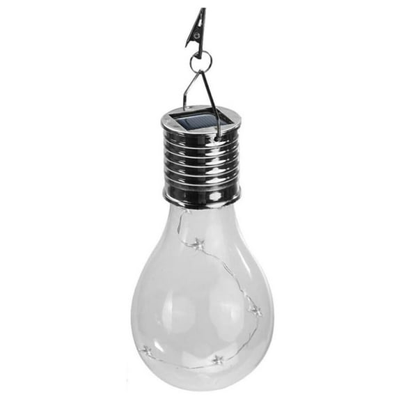 Pack of 2 Solar Light Bulb with Clip, Solar Hanging Camping Lights Garden Yard Pathway Waterproof LED Light Bulb