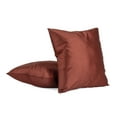 thumbnail image 1 of Pack of 2 Solid Faux Silk Square Decorative Pillow Covers/Shams with Zipper Closure - (20"x20", Terracotta), 1 of 2