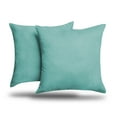 thumbnail image 1 of Pack of 2 Solid Faux Suede Soft Decorative Square Throw Pillow Covers for Sofa Living Room and Bedroom (18 x 18, Aqua), 1 of 4