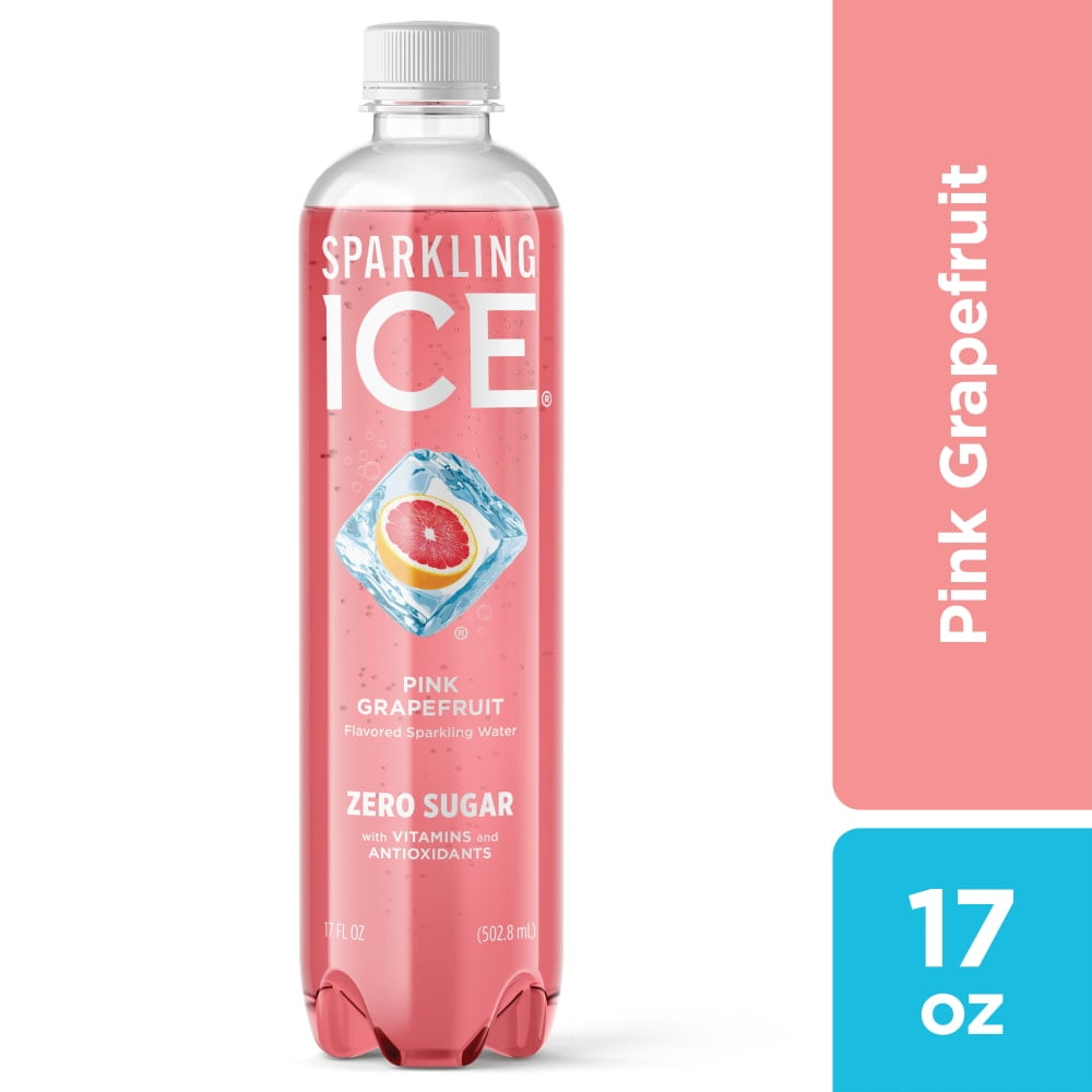 Pack of 2 Sparkling Ice Pink Grapefruit Flavored Sparkling Bottled Water, 17 fl oz, Package May Vary