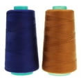 thumbnail image 1 of Pack of 2 Spool Polyester Jeans Sewing Thread for Sewing Machine 20S/2 Yellow & Navy, 1 of 6
