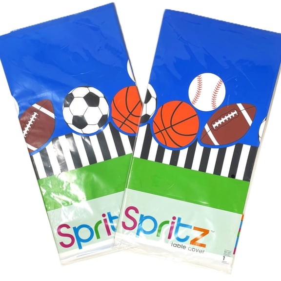 Pack of 2 - Sports Soccer Football Basketball Baseball Waterproof Party Tablecover Decoration - 54" X 84" - Pack of 2