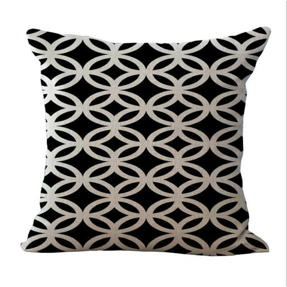 Pack of 2 Square Geometric 18''x18'' Throw Pillowcases (With/Without Inserts)