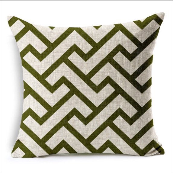 Pack of 2 Square Geometric Pattern 18''x18'' Throw Pillow cases only (Without Inserts)