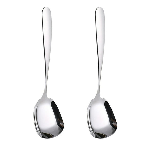 Pack of 2 Square Head Stainless Steel Spoon Produced For Easy Cleaning And Use
