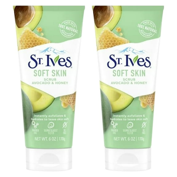 Pack of (2) St Ives, Avocado And Honey Soft Skin Scrub, 6 Ounce