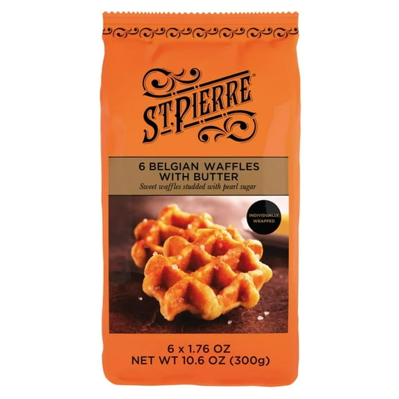 Pack of 2 St. Pierre Belgian Waffles with Butter, 6 ct (Package May Vary)