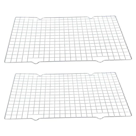 Pack of 2 Stainless Steel Cooling Rack Oven Safe Baking Sheet for Cookie Bacons Grilling and Pastry Drainages