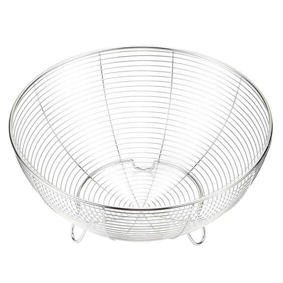 Pack of 2 Stainless Steel Countertop Baskets For Freshness Fruit And Bread Storage Sturdy Kitchen Organizers
