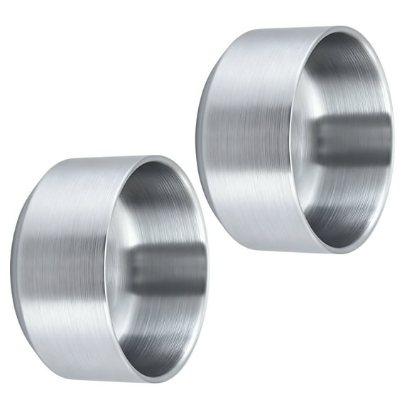 Pack of 2 Stainless Steel Rice Bowls Scratch Resistant Dishware for Indoor Outdoors Setting Kitchen Accessories