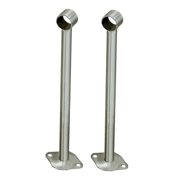 Pack of 2 Stainless Steel Wardrobe Pipe Lever Wall Mounted Support Ceiling-Mount Bracket Rod Holder Support Hanger 350mm