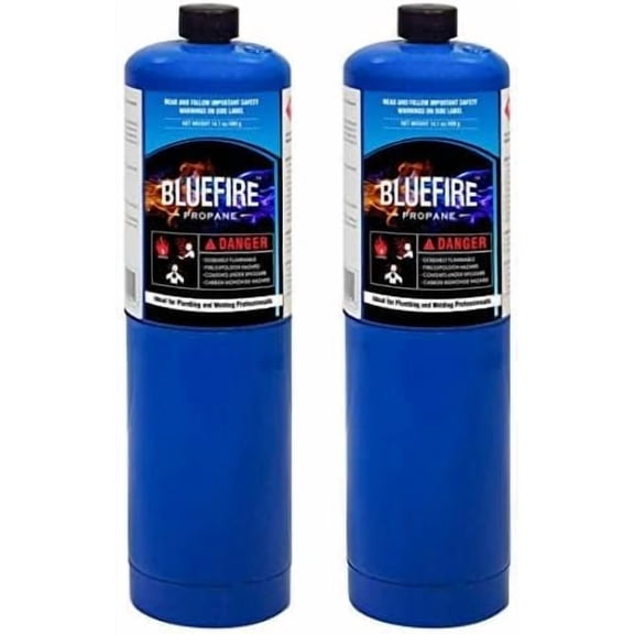 Pack of 2,Standard Propane Gas Cylinder/Canister, Welding Brazing Soldering Fuel gas, for HVAC Plumbing Cooking Grilling Gardening and Camping