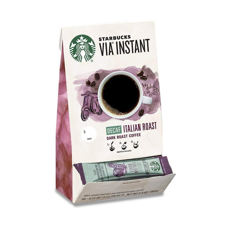 Pack of 2 - Starbucks Via Instant Coffee, Dark Roast Coffee, Decaf
