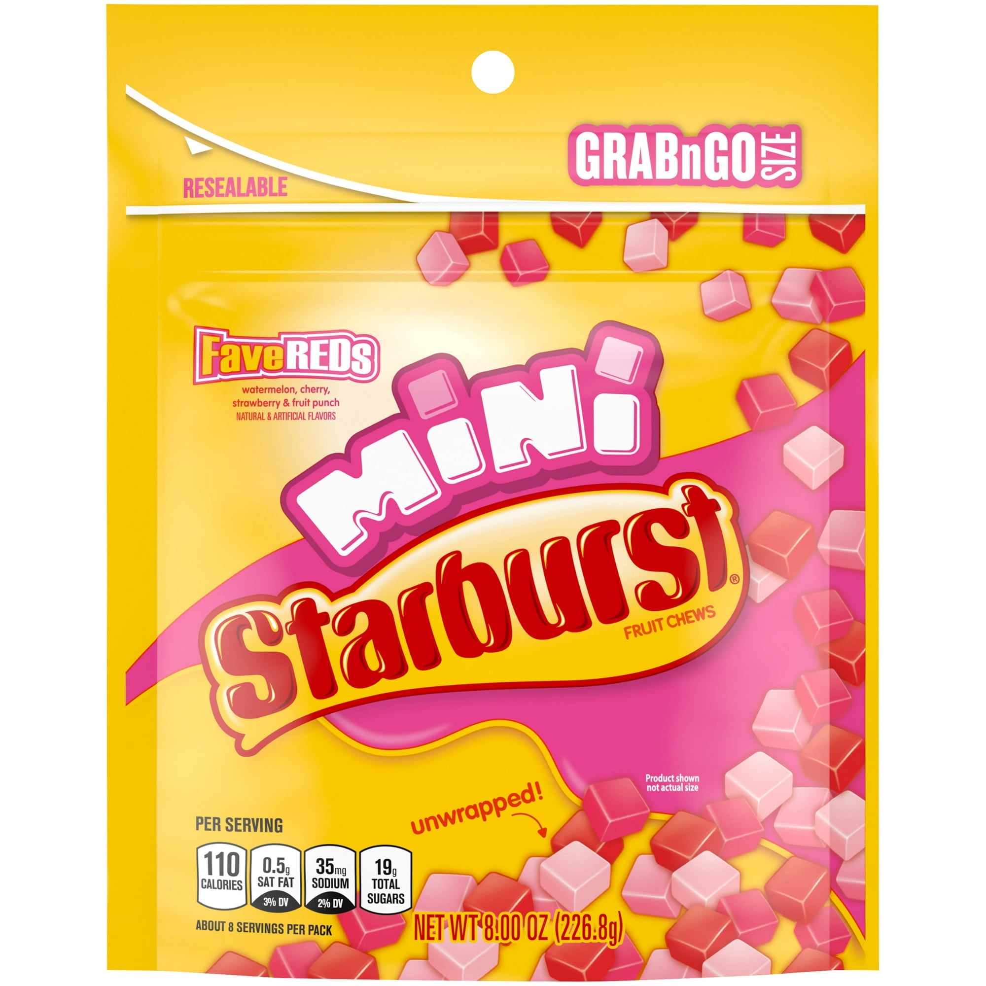 Pack of 2 - Starburst Favereds Fruit Chewy Candy Grab N Go, 8 Oz Bag Packaging May Vary