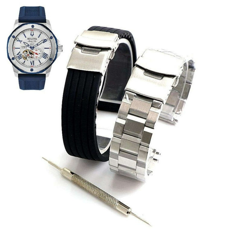 Pack of Steel Bracelet Silicone Replacement Watch Band Bulova