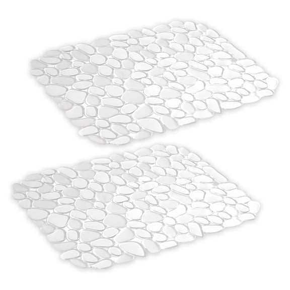 Pack of 2 Stone Design Sink Liners, Silicone Mat for Kitchen Drain & Space Saving (119 chars)