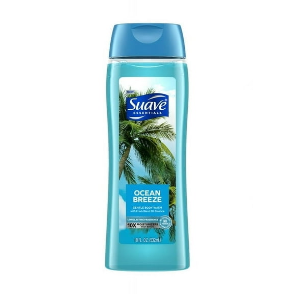 Pack of 2 Suave Essentials Gentle Body Wash, Ocean Breeze, 18 oz