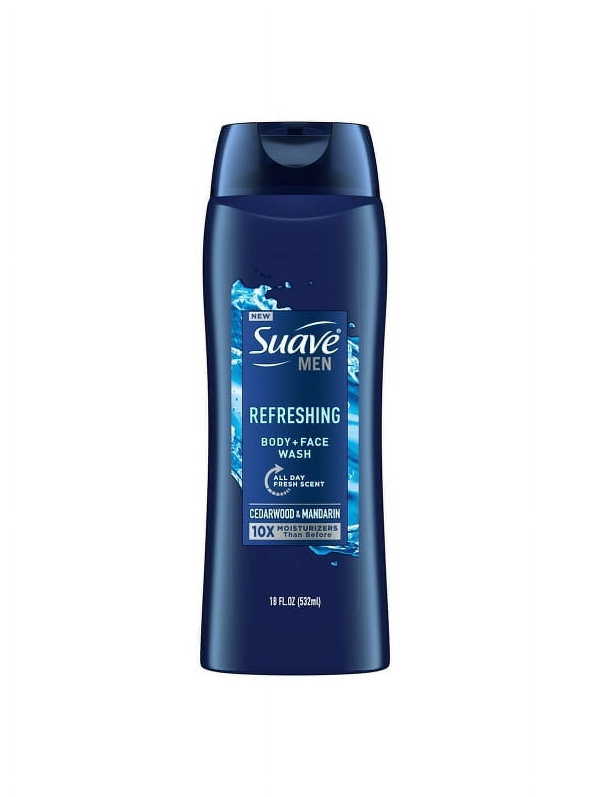 Pack of 2 Suave Men Body & Face Wash, Refreshing, Cedarwood & Mandarin, 18 oz