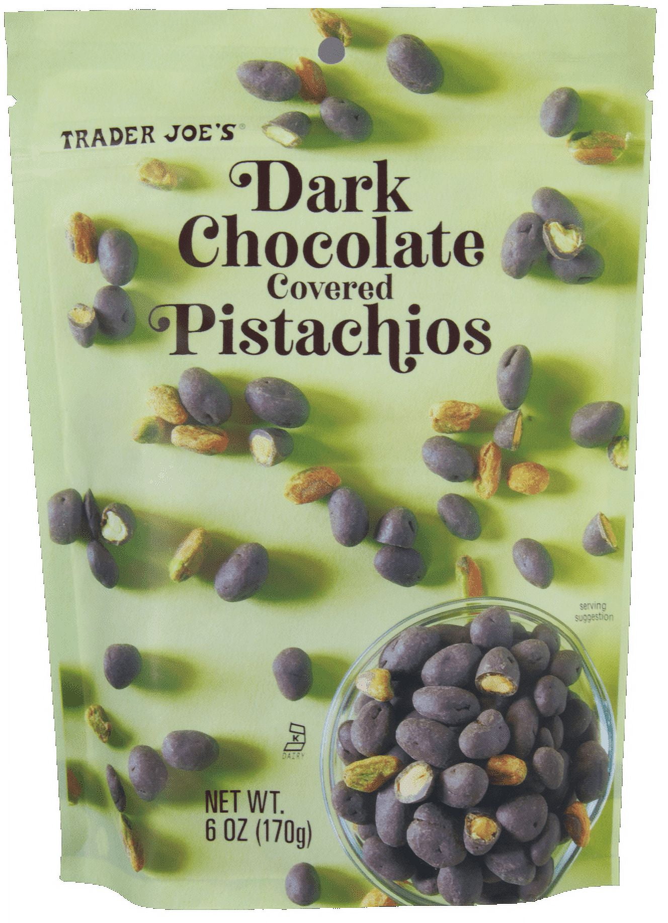 Pack of 2 - TJs Dark Chocolate Covered Pistachios 6 Oz