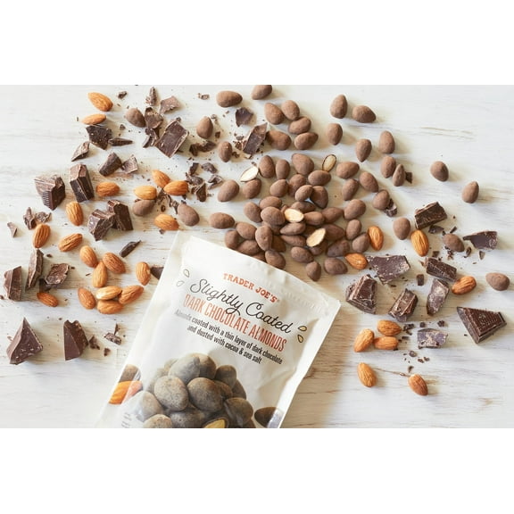 Pack of 2 - TJs Slightly Coated Dark Chocolate Almonds 10 Oz