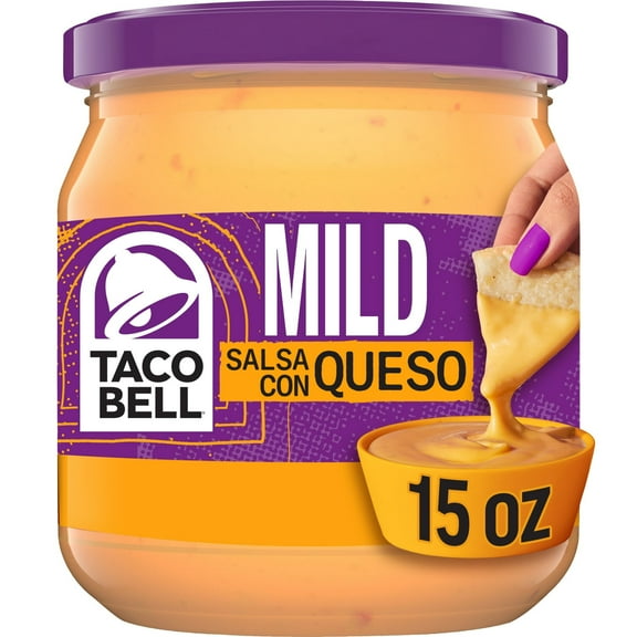 Pack of 2 Taco Bell Mild Salsa Con Queso Cheese Dip, 15 oz Jar