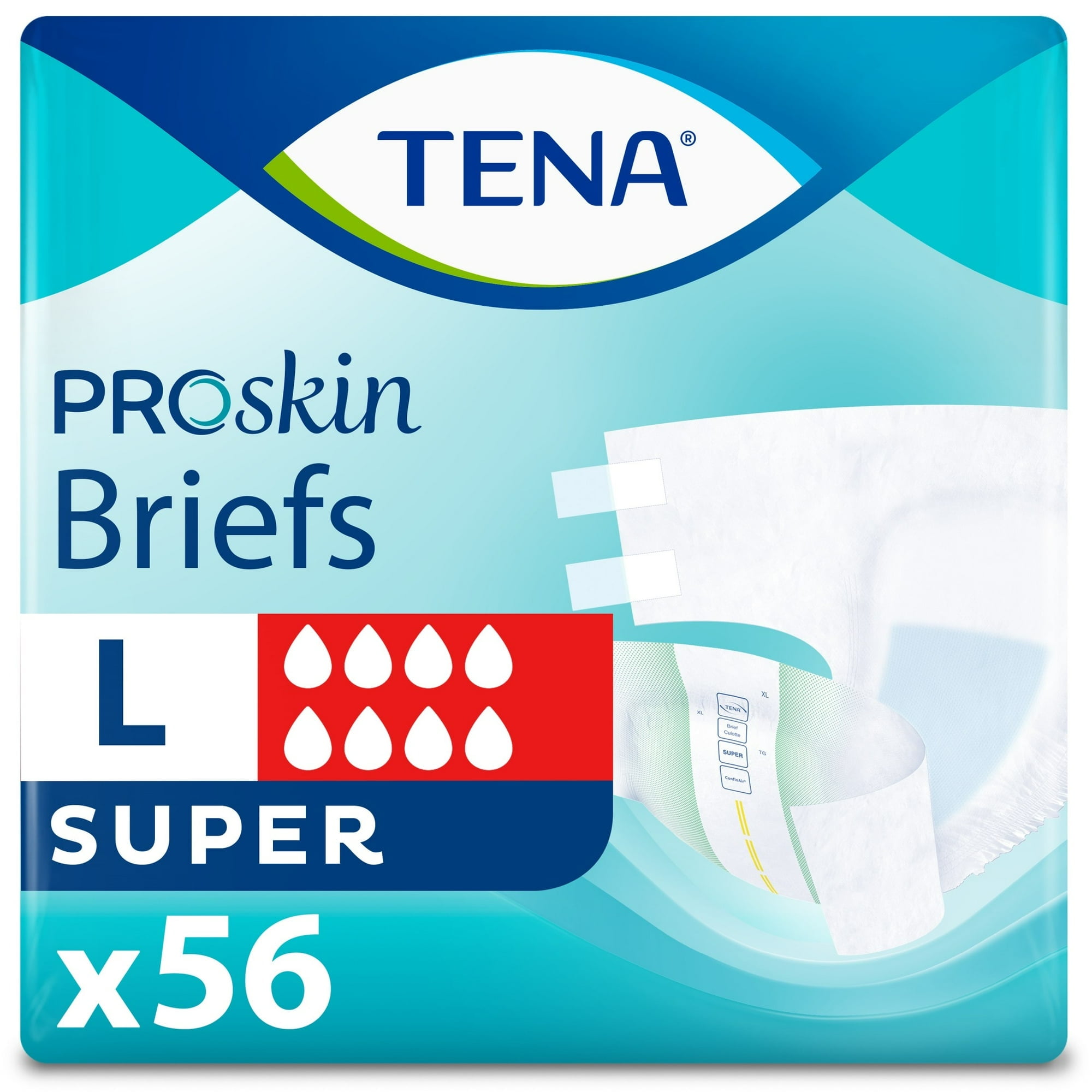 Pack of 2 Tena ProSkin Unisex Adult Diapers, Maximum Absorbency, Large, 56 Ct