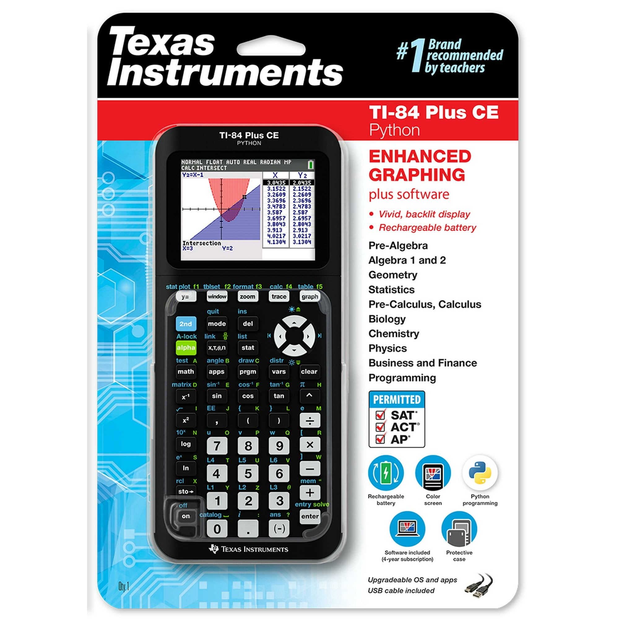 Pack of 2 Texas Instruments TI84 Plus CE Graphing Calculator High