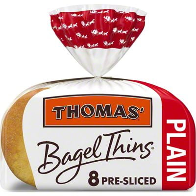 Pack of 2 - Thomas' Plain Bagel Thins, 8 ct