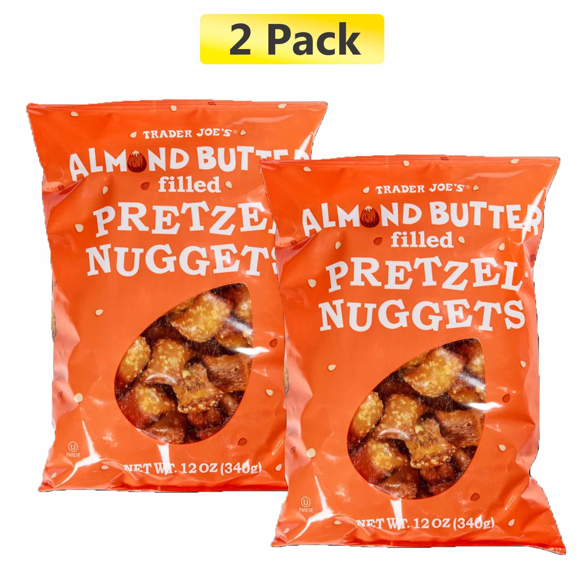Pack of 2 Trader Joe's Almond Butter Filled Pretzel Nuggets | 12 oz