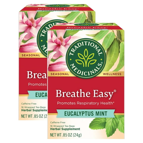 Pack of 2 - Traditional Medicinals Breathe Easy, 16 Tea Bags (Pack Of 2) Packaging May Vary