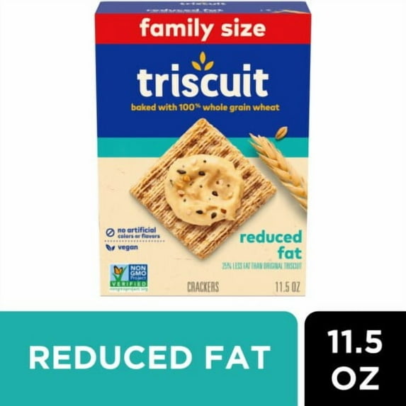 Triscuit Reduced Fat Whole Grain Vegan Crackers 11.5 oz - Pack of 2