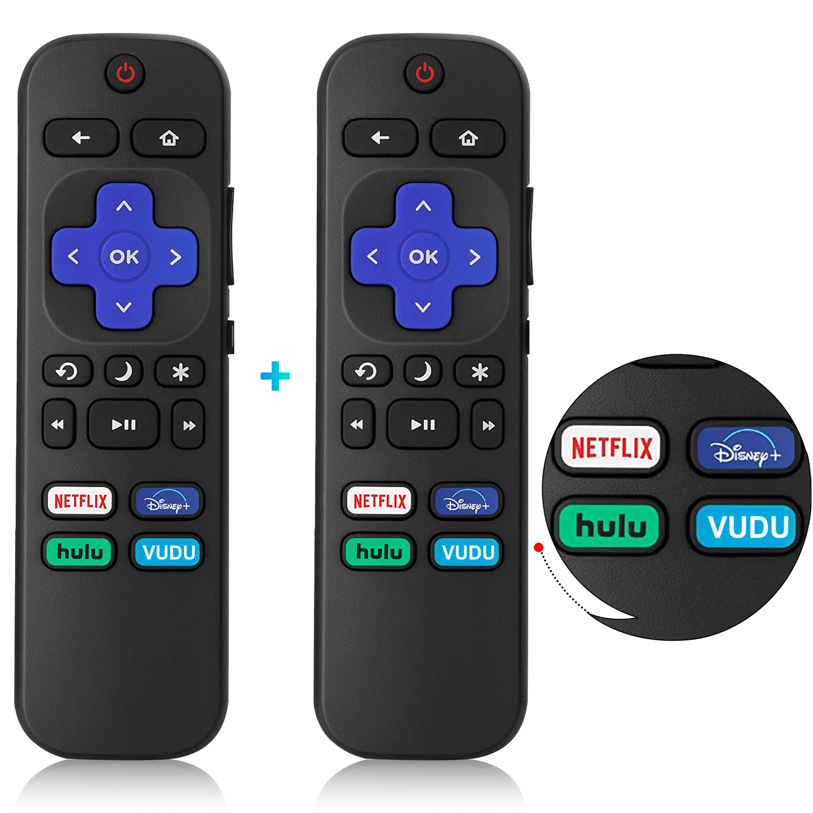 Xtrasaver Replacement Remote for TCL Roku TV with Sling, Hulu Shortcuts