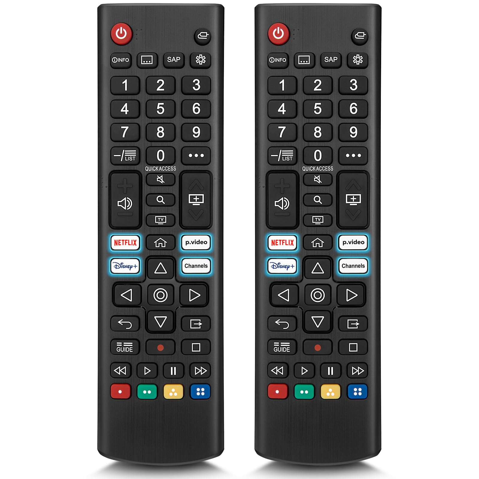 (Pack of 2)  Universal for LG Smart TV Remote Control Replacement, Compatible with All LG LED/LCD/OLED//QNED/UHD Smart TVs (AKB76040302)