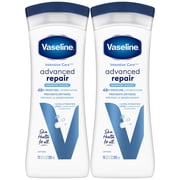 Pack of 2 Vaseline Intensive Care Advanced Repair Body Lotion - Unscented, 10 oz Package May Vary