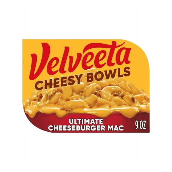 Pack of 2 Velveeta Cheesy Bowls Ultimate Cheeseburger Mac Microwave Meal, 9 oz Tray